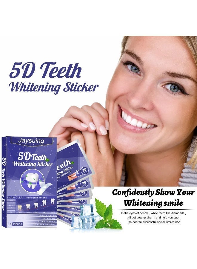 Jaysuing 7 pieces 5D WhiteStrips Dental Whitening Kit, for Coffee Soda Drinkers & Yellow Stains, 7 Sets - Image 2